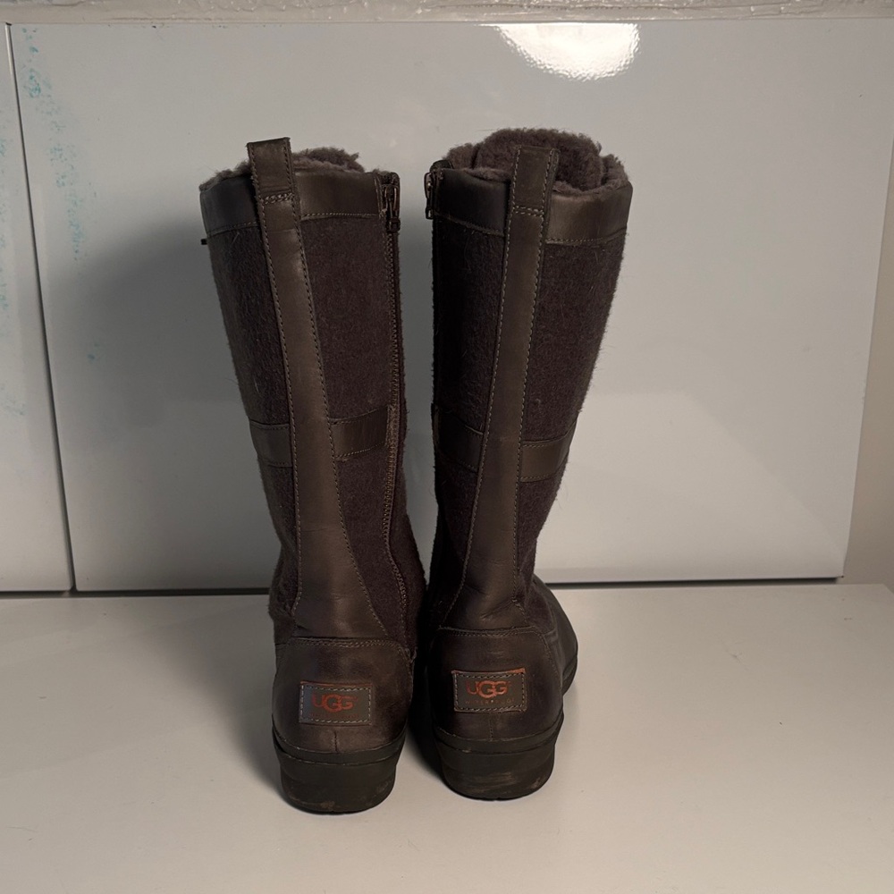 UGG Black Lace-Up Mid-Calf Boots - Picture 5 of 8
